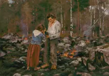 Matti Burning the Brushwood, 1893. Creator: August Fredrik Ahlstedt