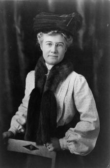 Mattie Edwards Hewitt, half-length portrait, standing, facing front, between 1890 and 1910. Creator: Frances Benjamin Johnston