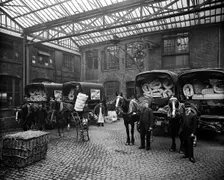 Mattress delivery vans, Heal & Son Ltd, 195-199 Tottenham Court Road, Camden, London, 1897. Artist: Bedford Lemere and Company