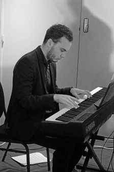 Matyas Gayer, Davison-Hemstock Quintet, Spike’s Place, Beckenham, Kent, 2024. Creator: Brian O'Connor