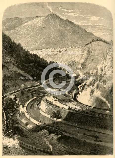 'Mauch Chunk and Mount Pisgah', 1872.  Creator: John J. Harley.