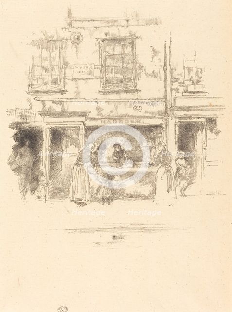 Maunder's Fish Shop, Chelsea, 1890. Creator: James Abbott McNeill Whistler.