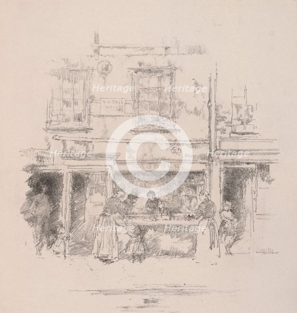 Maunder's Fish Shop, Chelsea, 1890. Creator: James McNeill Whistler (American, 1834-1903).