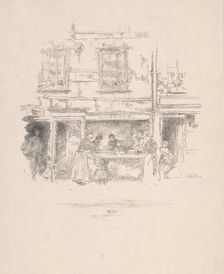 Maunder's Fish Shop, Chelsea, 1890. Creator: James McNeill Whistler (American, 1834-1903)