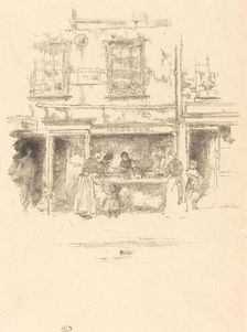 Maunder's Fish Shop, Chelsea, 1890. Creator: James Abbott McNeill Whistler