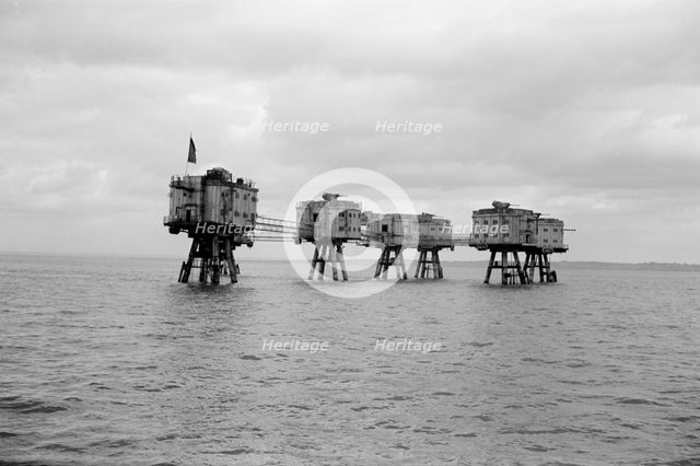 Maunsell Forts at Shivering Sands, Kent, c1945-c1965. Artist: SW Rawlings