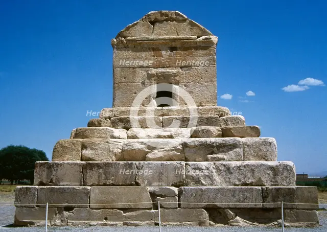 Mausoleum of Cyrus the Great, Achaemenid king of Persia, Pasargadae, Iran,  Achaemenid Empire, 1994. Creator: LTL.