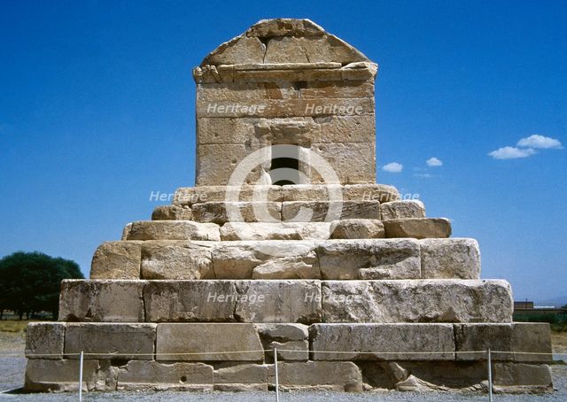 Mausoleum of Cyrus the Great, Achaemenid king of Persia, Pasargadae, Iran,  Achaemenid Empire, 1994. Creator: LTL.