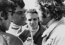 Mauro Forghieri, Alex Soler-Roig, Niki Lauda and Jocken Mass at Zandvoort, (1972?)