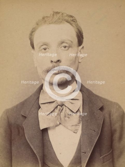 Mauroy. Alfred, édouard. 34 ans, né à Paris VIIe. Dessinateur. Anarchiste. 26/2/94., 1894. Creator: Alphonse Bertillon.