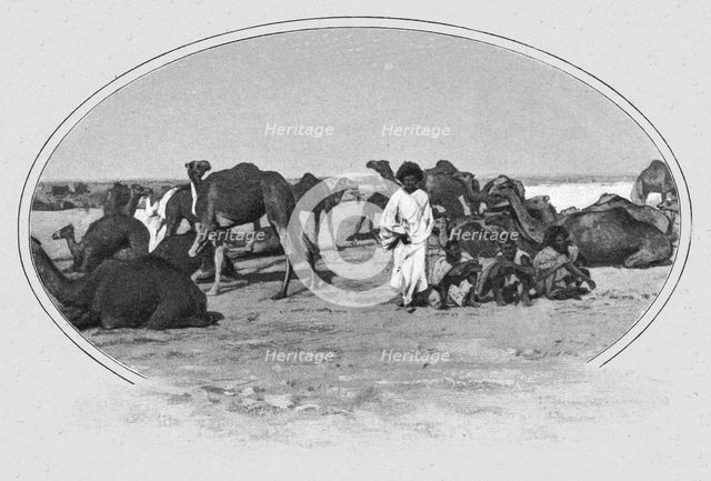 ''Maures nomades et leurs chameaux; L'Ouest Africain', 1914. Creator: Unknown.