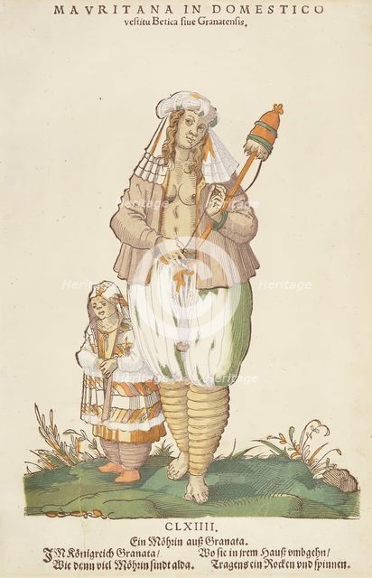 Mauritana in Domestico' from Trachtenbuch von Nurnberg (Costume Book of Nuremberg), co. CLXIII, 1577 Creator: Jost Ammon.