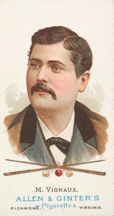 Maurice Vignaux, Billiard Player, from World's Champions, Series 1 (N28) for Allen & Ginte..., 1887. Creator: Allen & Ginter