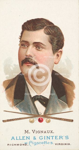 Maurice Vignaux, Billiard Player, from World's Champions, Series 1 (N28) for Allen & Ginte..., 1887. Creator: Allen & Ginter.