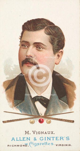 Maurice Vignaux, Billiard Player, from World's Champions, Series 1 (N28) for Allen & Ginte..., 1887. Creator: Allen & Ginter.
