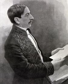 Maurice Barres (1826-1923), French writer, engraving of l'Illustration