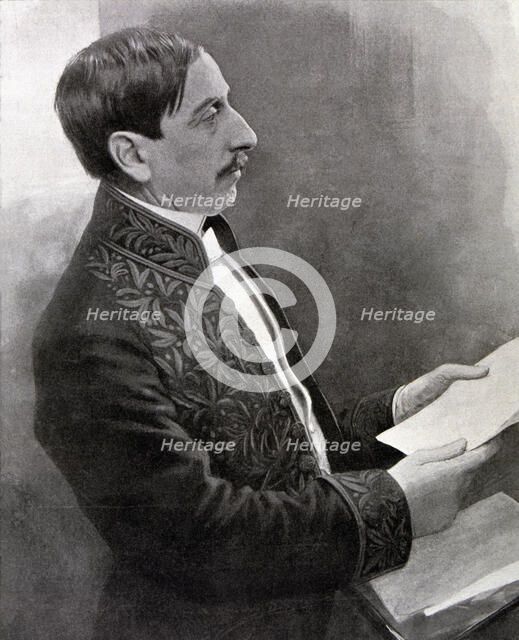 Maurice Barres (1826-1923), French writer, engraving of l'Illustration.