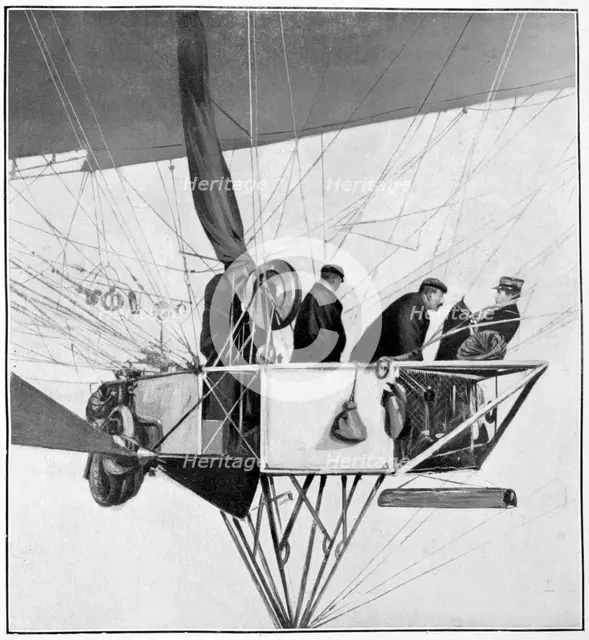 Maurice Berteaux, minister for the war in the Lebaudy airship, 3rd November 1905. Artist: Unknown