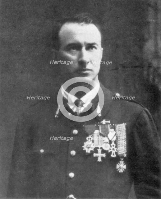 Maurice Boyau, leading French fighter ace of the First World War, 1914-1918. Artist: Unknown