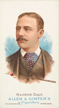 Maurice Daly, Billiard Player, from World's Champions, Series 1 (N28) for Allen & Ginter C..., 1887. Creator: Allen & Ginter