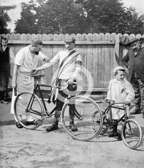 Maurice Garin, winner of the inaugural Tour de France, 1903. Artist: Unknown