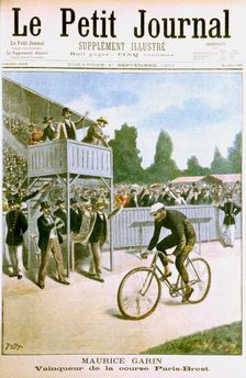 Maurice Garin winning the Paris-Brest cycle race, 1901