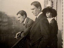 Maurice Ravel, Vaslav Nijinsky, Bronislava Nijinska in Paris, 1914. Artist: Anonymous