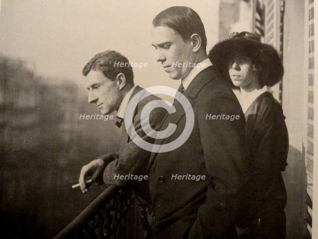 Maurice Ravel, Vaslav Nijinsky, Bronislava Nijinska in Paris, 1914. Artist: Anonymous  