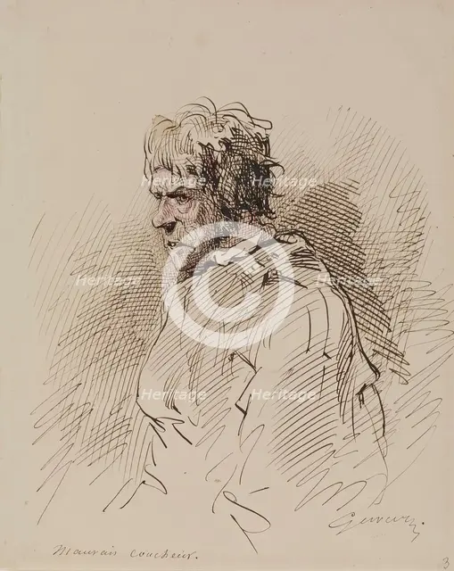 Mauvais Coucheur, 1852-1866. Creator: Paul Gavarni.