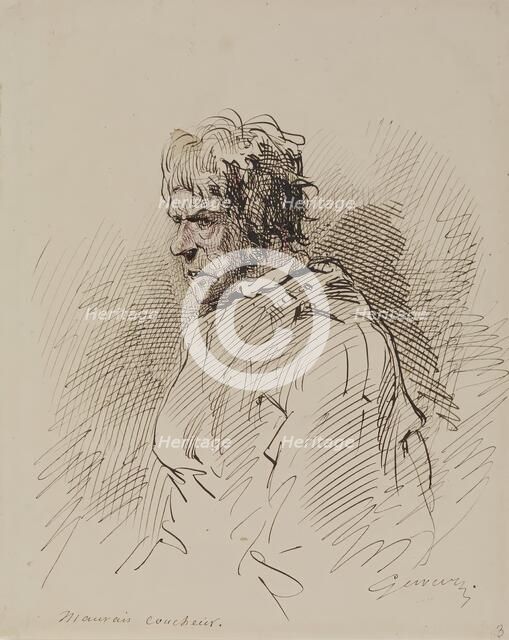 Mauvais Coucheur, 1852-1866. Creator: Paul Gavarni.