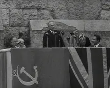 Max Aitken, 1st Baron Beaverbrook Giving a Speech in Support of the USSR, Birmingham, 1942. Creator: British Pathe Ltd