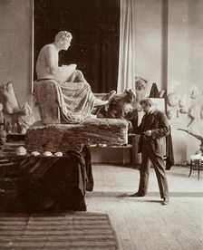 Max Klinger working on the Beethoven sculpture, 1901. Creator: Fotoatelier Hans Franke & Co, Berlin