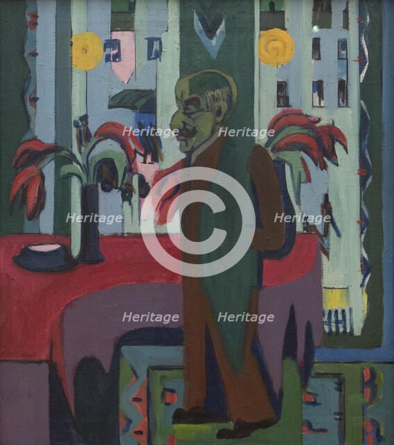 Max Liebermann in his studio, 1926-1928. Creator: Kirchner, Ernst Ludwig (1880-1938).