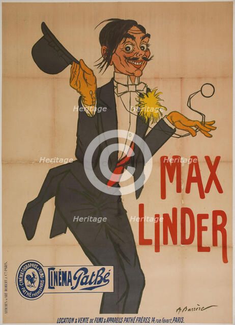 Max Linder , 1910. Creator: Barrère, Adrien (1877-1931).
