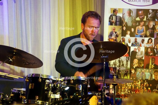 Max Popp, Georgia Cecile Quartet, Watermill Jazz Club, Dorking, Surrey, 7 October 2025. Creator: Brian O'Connor.