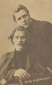 Maxim Gorky and Fyodor Chaliapin, c1900. Creator: Unknown