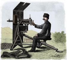 Maxim machine gun, c1895. Artist: Anon