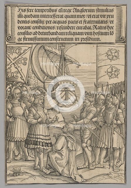 Maximilian and Henry VII of England, plate 11 from Historical Scenes from the Life...printed c. 1520 Creator: Erhard Schön.