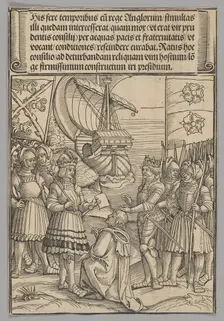 Maximilian and Henry VII of England, plate 11 from Historical Scenes from the Life...printed c. 1520 Creator: Erhard Schön