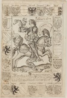 Maximilian, Duke of Austria, on Horseback, 1492. Creator: Master of the Strassburg Chronicle