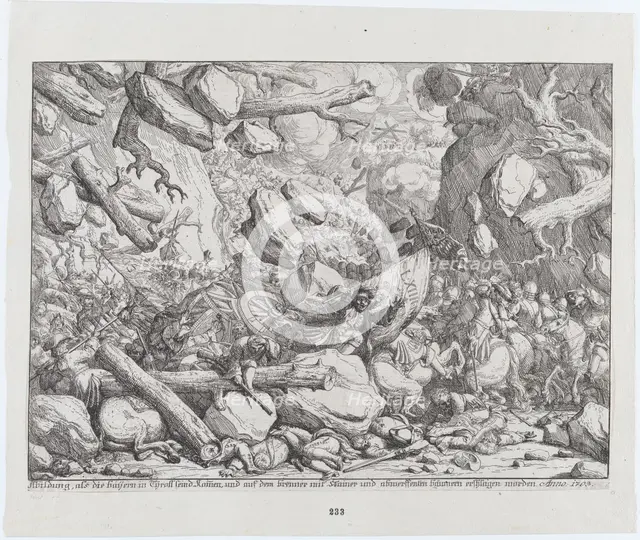 Maximilian Emanuel and the Bavarian Army in a Narrow Pass in theTyrol, early 18th century. Creator: Franz Joachim Beich.