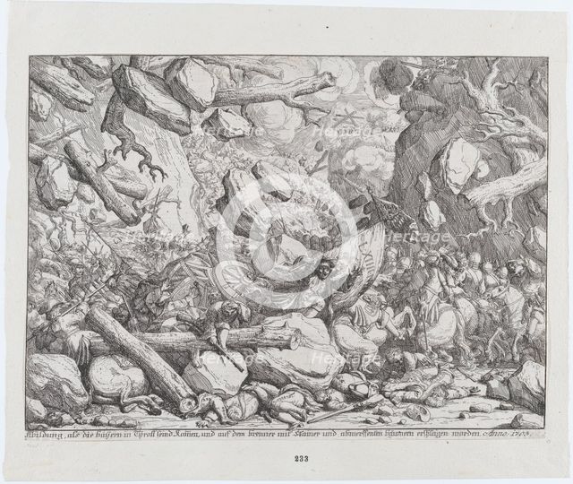 Maximilian Emanuel and the Bavarian Army in a Narrow Pass in theTyrol, early 18th century. Creator: Franz Joachim Beich.
