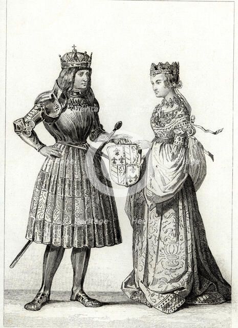 Maximilian I (1459-1519), emperor of Germany from 1493-1519 with Mary of Burgundy, parents of Phi…