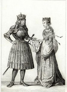 Maximilian I (1459-1519), emperor of Germany from 1493-1519 with Mary of Burgundy, parents of Phi…