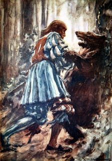 Maximilian I, Holy Roman Emperor, fighting with a bear, late 15th century (1913). Artist: Arthur C Michael