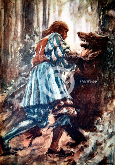 Maximilian I, Holy Roman Emperor, fighting with a bear, late 15th century (1913). Creator: Arthur C Michael.