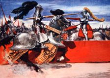 Maximilian I, Holy Roman Emperor, jousting at a tournament, late 15th or early 16th century (1913). Creator: Arthur C Michael