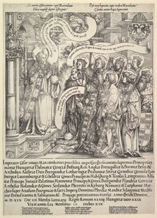 Maximilian Presented by his Patron Saints to the Almighty, 1519. Creator: Hans Springinklee