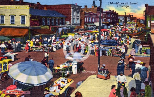 Maxwell Street market, Chicago, Illinois, USA, 1941. Artist: Unknown