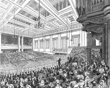 "May Meetings" in the Metropolis - interior of Exeter Hall, 1844. Creator: Unknown